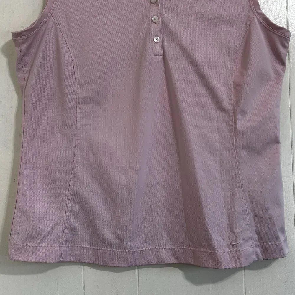 Nike Dri-FIT Light Pink Sleeveless Golf Polo Shirt Size XL Sports Athletic Shirt